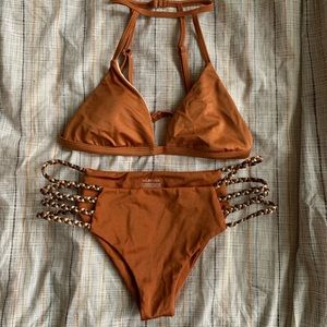 LA Hearts/Tularosa Strappy Side Choker Bikini